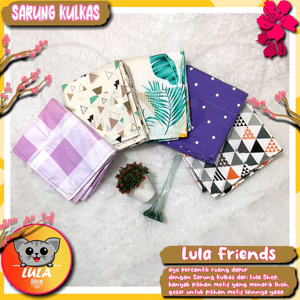 Sarung Cover Taplak Kulkas Motif Minimalis Murah / taplak kulkas / sarung kulkas / cover kulkas / dekorasi dapur