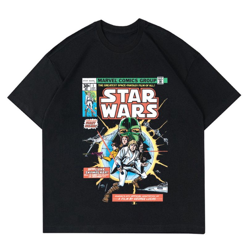 KAOS VINTAGE STAR WARS | T-SHIRT COMIC STARWARS VINTAGE | KAOS BAJU STARWARS H&M