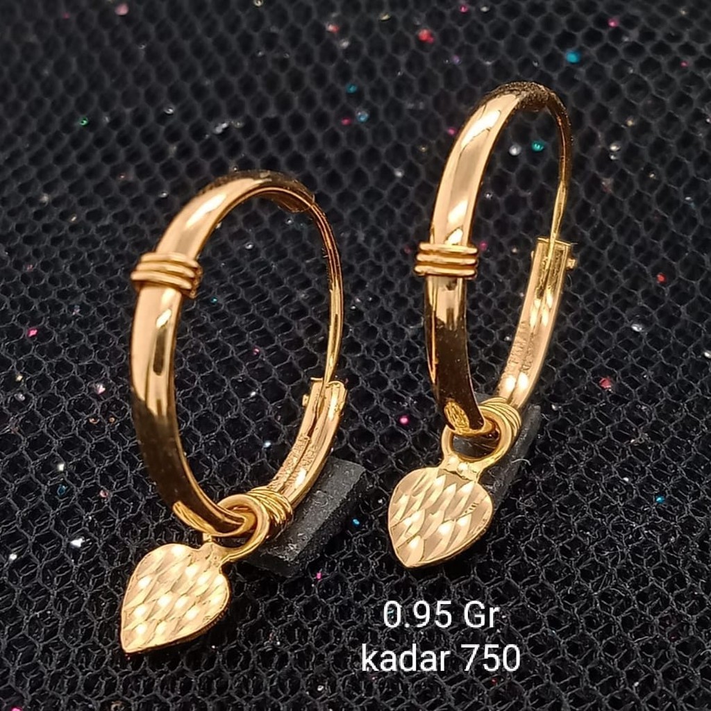 Anting Jipsi Emas 17K - 0.95 Gr Kadar 750 - 1787