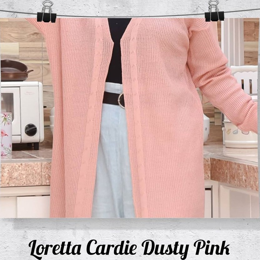 Loretta Cardie rajut premium-dusty pink