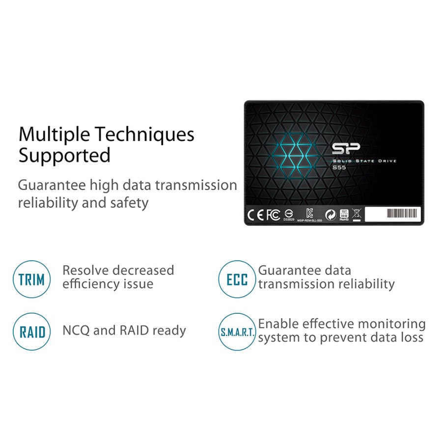 Silicon Power Slim S55 480GB SSD 2.5&quot; SATA III 3D TLC - SSD 480GB