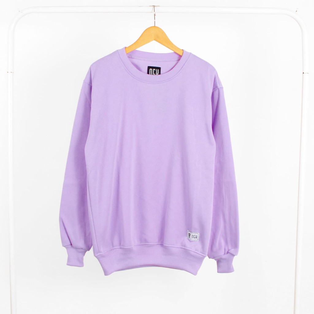 Sweater Crowneck Polos Lilac Pria Dan Wanita