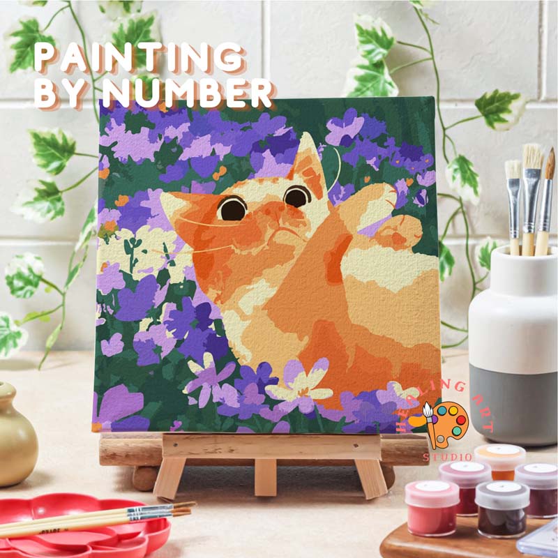 

Painting by number Kit Lukisan Lovely Cat Healingart Peralatan melukis anak