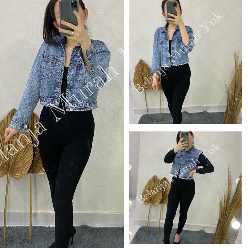 Belanja Murah HQ Jaket jeans crop