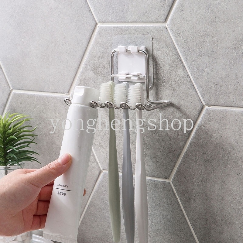 Rak Penyimpanan Sikat Gigi Dan Pisau Cukur Bahan Stainless Steel Untuk Kamar Mandi