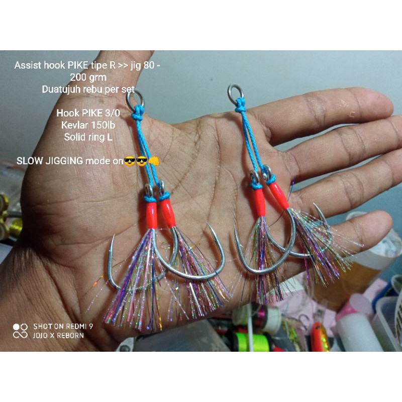 Assist hook PIKE slow jigging size 3/0 3 per nol jig 80gr 100gr 120gr 150gr 180gr 200gr