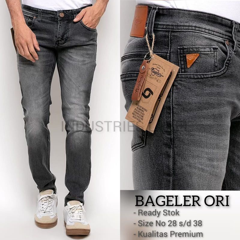 Celana Jeans Pria Celana Jeans Panjang Pria warna  celana panjang jeans pria casual slimfit model scrub warna bioblicth seri JSB 9878