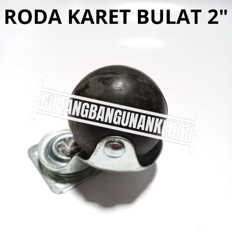 Roda Karet 2&quot; / Roda kursi bulat / Roda caster Roda karet bulat