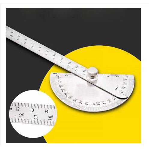 [TOSERBA_EMAK] -  Protractor Penggaris Jangka Roundhead Measuring Ruler Aluminium 14.5cm 180 Degree