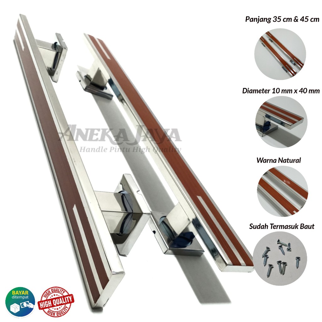 Handle Pintu rumah 35 cm &amp; 45 cm / Tarikan Pintu / Pegangan Pintu rumah minimalis coklat muda