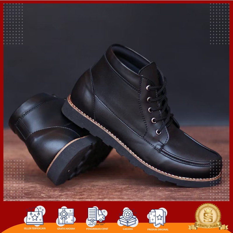 SPJ x HARLY - Sepatu Loafers Pria Kasual Formal Kulit Premium - Sepatu Boots Safety Bahan Kulit Sapi