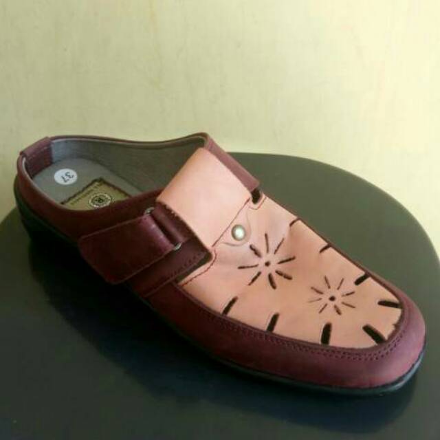 MANDIENS Sandal Kulit Wanita Slip On Branded Keren Original MEDALI Export Quality