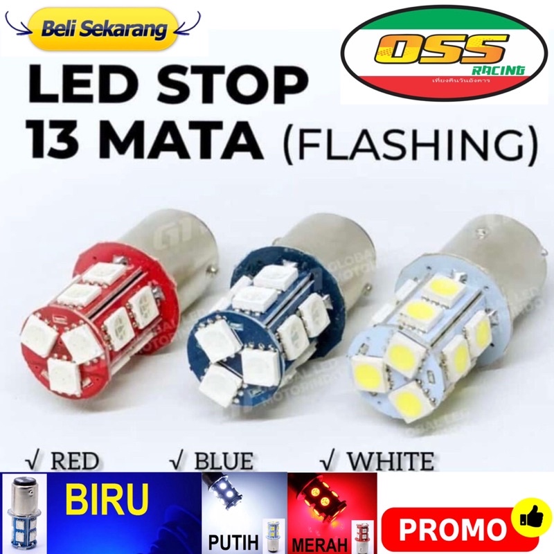 SEN JELLY 6 LED NON FLASH/DIAM HARGA SEPASANG BLUE RED WHITE