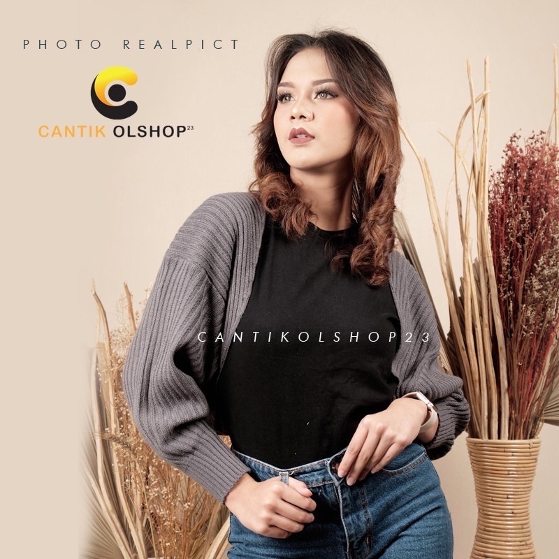 Bolero Rajut Wanita Liam Oversize Crop Cardigan Linka Crop Outer