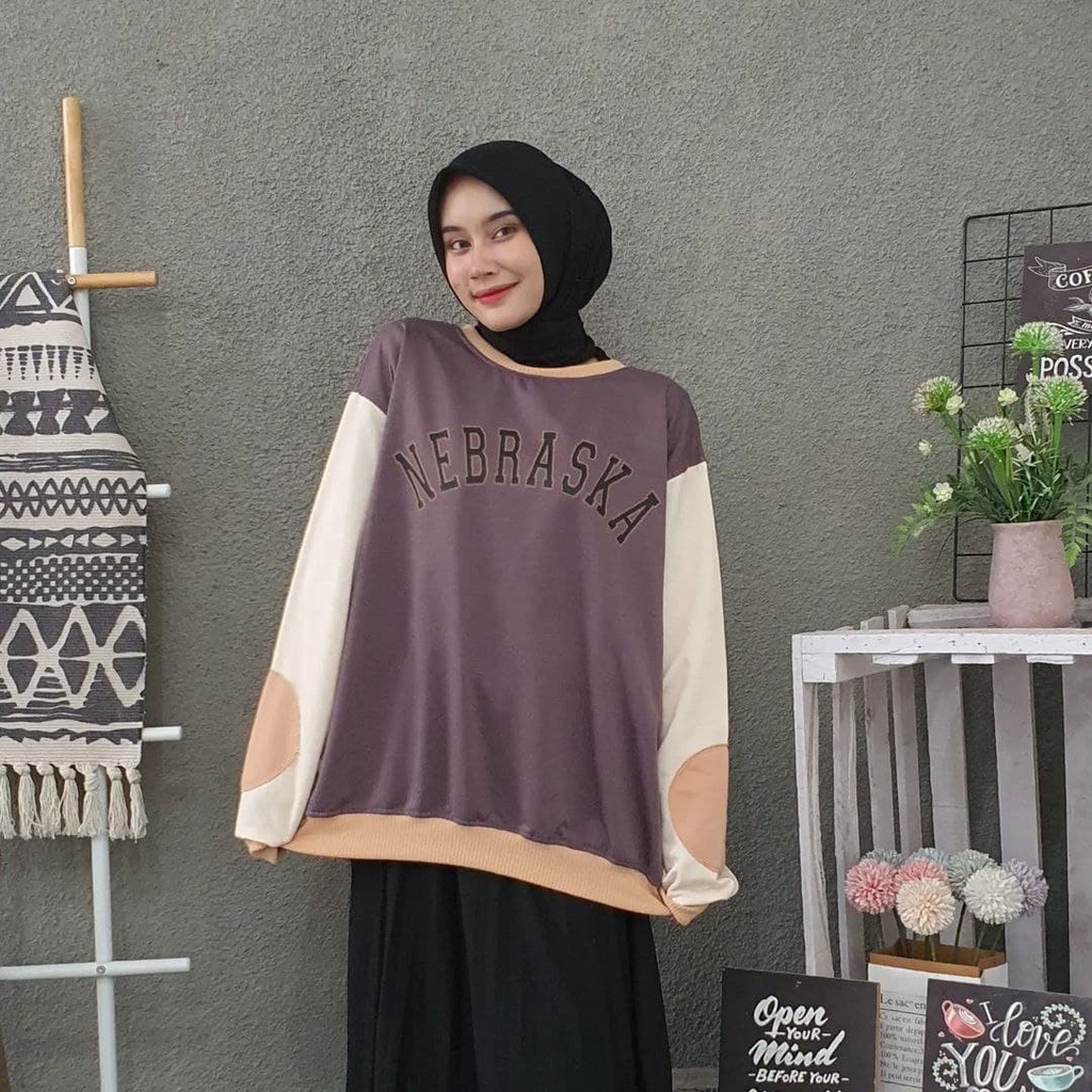 Nara Grosir - Nebraska XXL Sweater l Fashion Pria dan Wanita l 2 Varian Warna