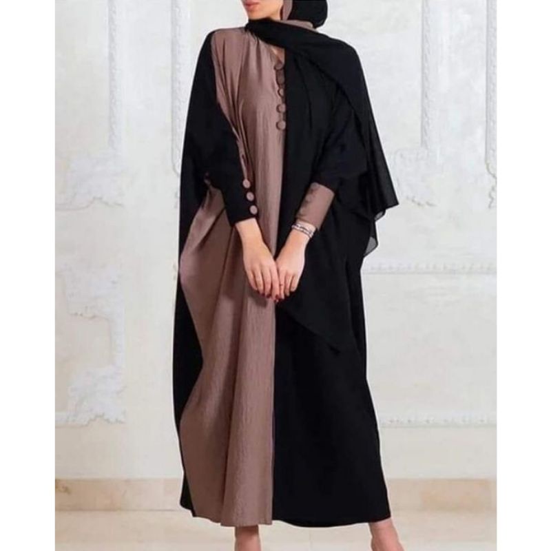 Abaya Saudi Kaftan Kringkle / Gamis Hitam / Dress Hitam / Gamis Arab / Abaya Arab