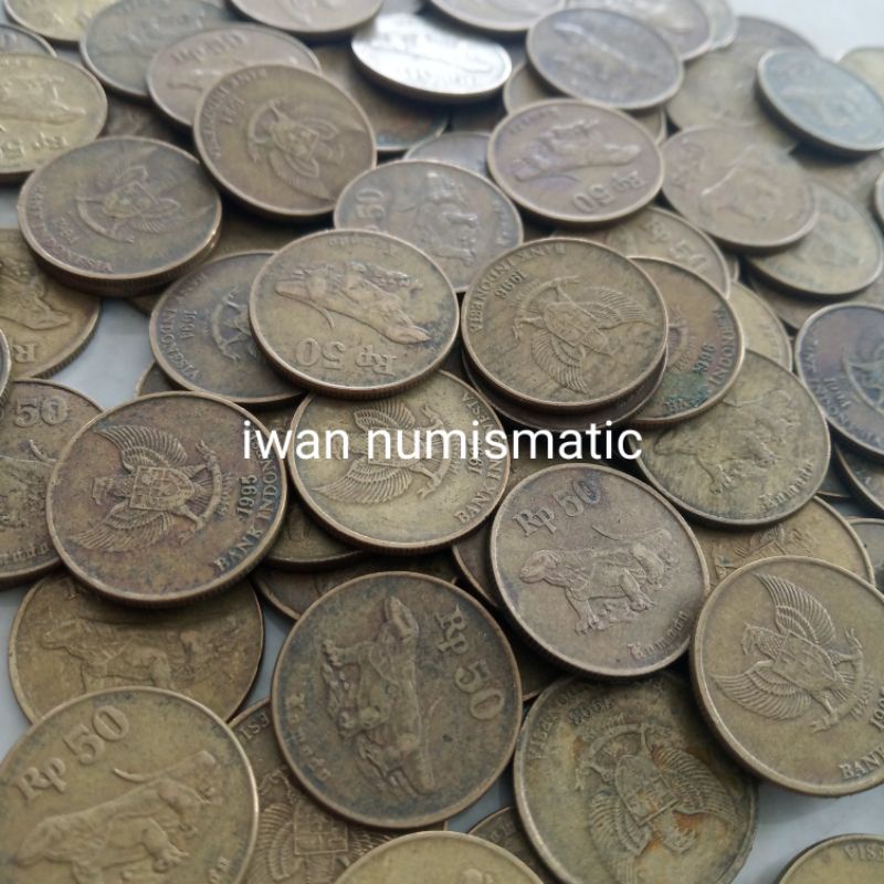 Koleksi Uang Koin Kuno 50 Rupiah Komodo Tanpa TAHUN 1997