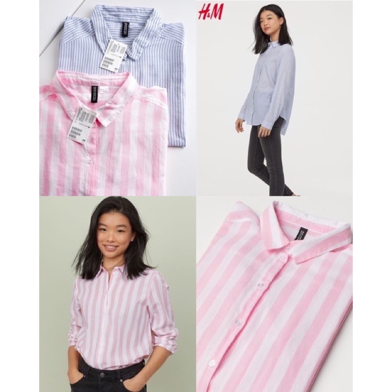 Cotton Striped Shirt by hnm original 100%