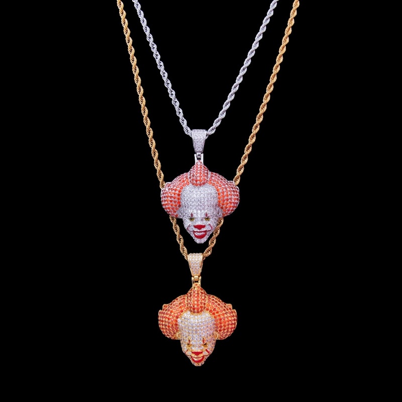 Kalung Rantai Liontin Badut Film Horror Gaya Punk Untuk Cosplayhadiah