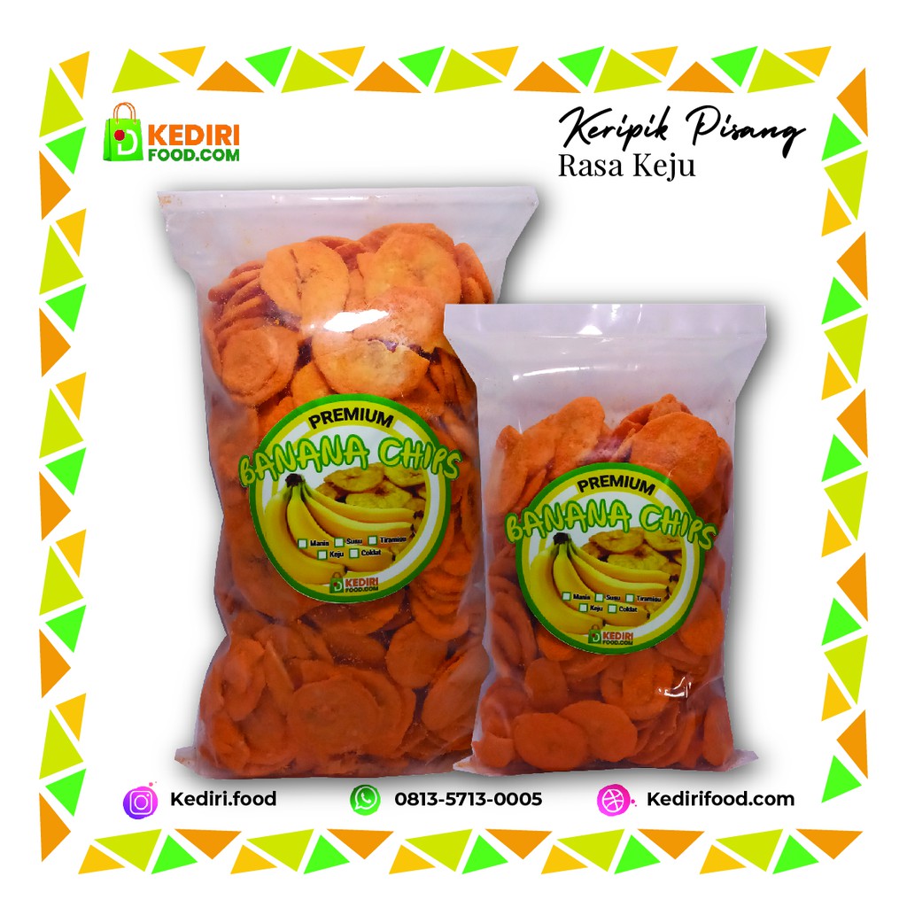 

Banana Chips | Keripik Pisang Aneka Rasa Keju Jajanan dan Camilan Sehat Kediri