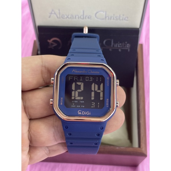 alexandre christie 9347lh wanita biru rosegold