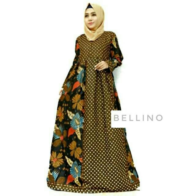 GAMIS BATIK MUSLIMAH  KEMBANG KAWUNG RESLETING DEPAN - by belbra