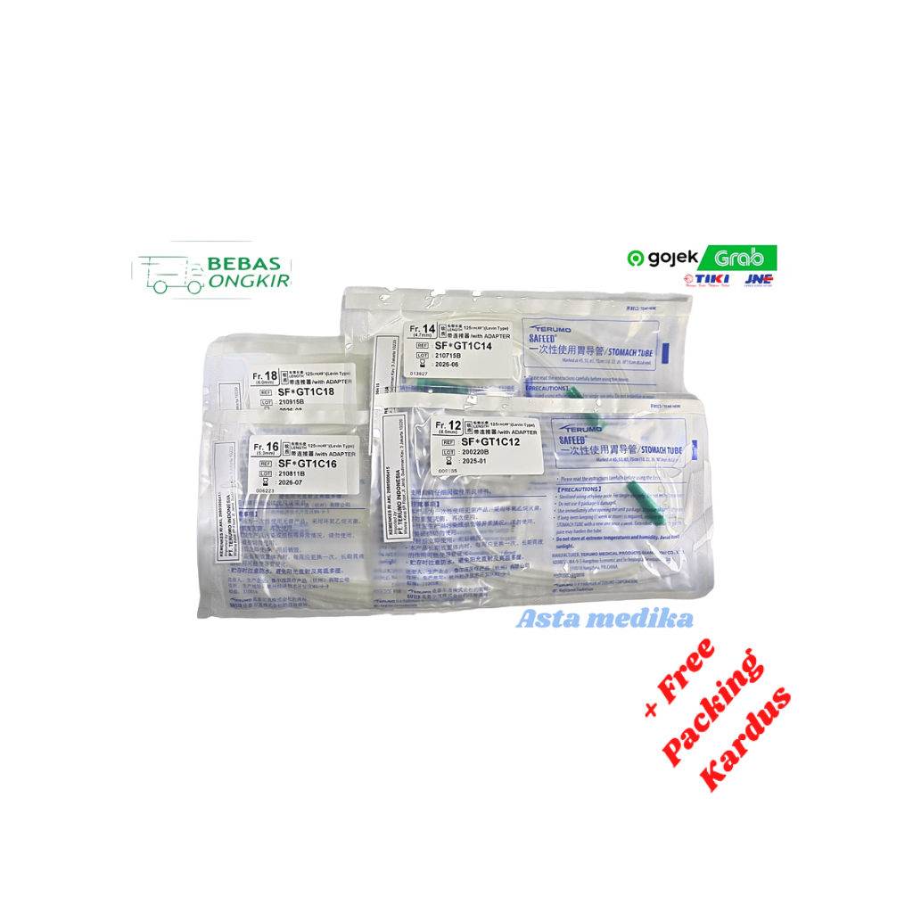 Stomach Tube NGT Terumo Fr12  Fr14  Fr16  Fr18  Selang Makan NGT Terumo Selang Sonde