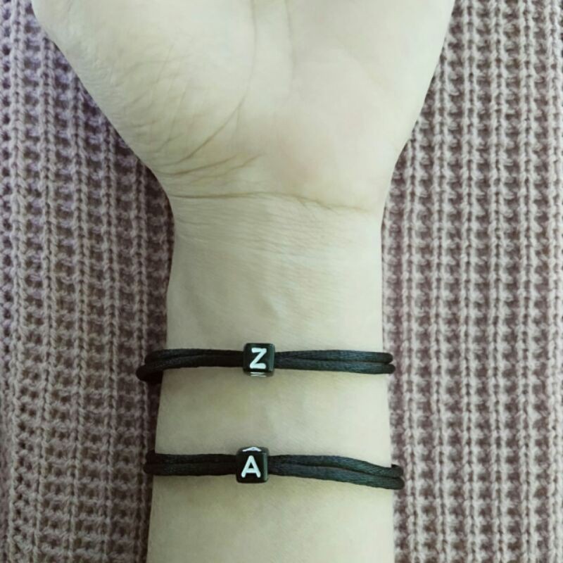 GELANG NAMA INISIAL TALI SATIN SATU HURUF