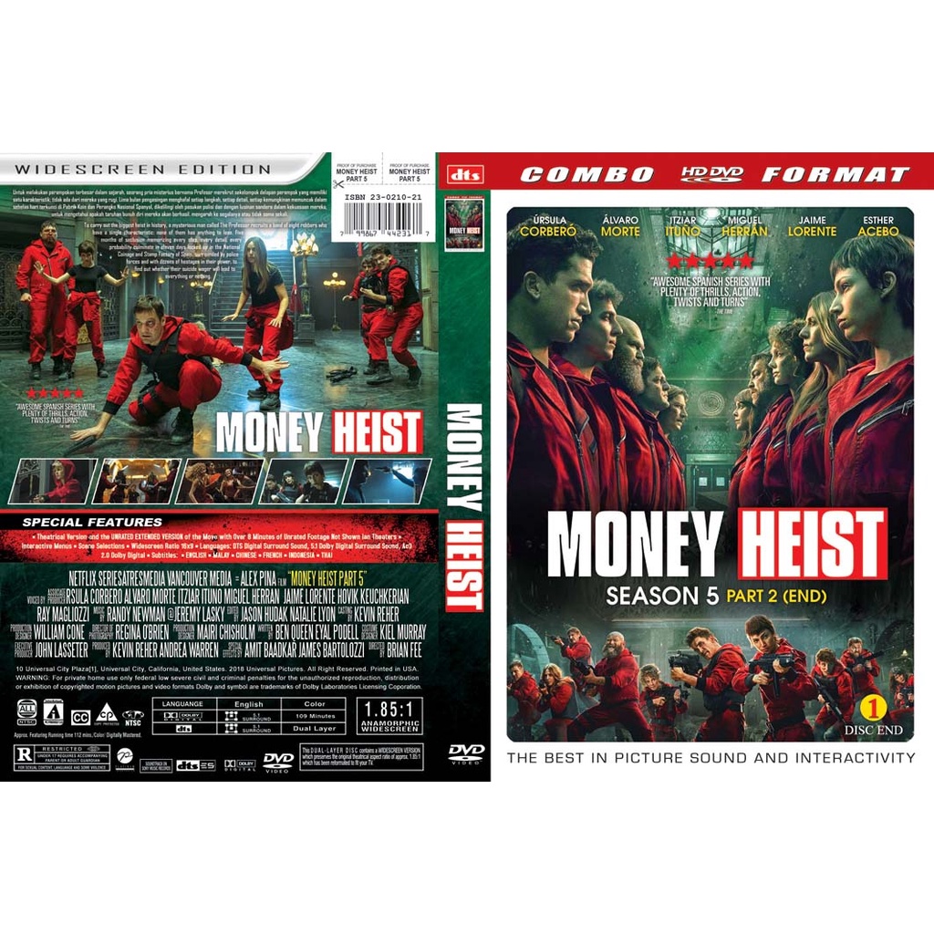 Jual Kaset Dvd Terbaru Money Heist Season 5 End Shopee Indonesia 