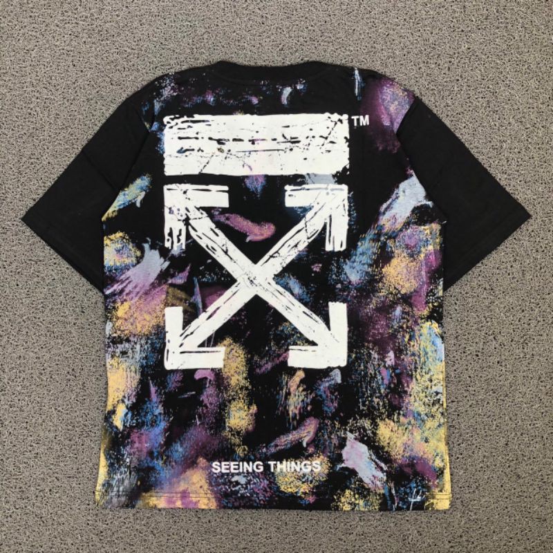 TSHIRT KAOS BAJU OFF WHITE GALAXY BLACK LIKE ORI