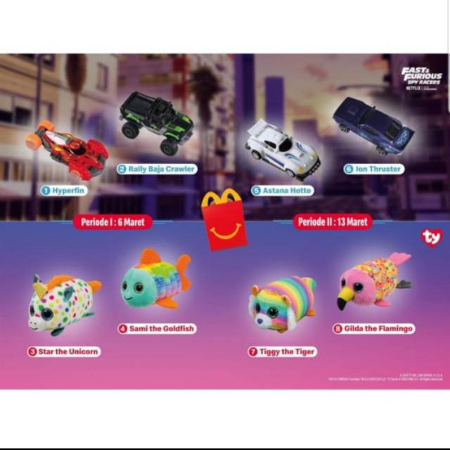 Happy meal Mcd Mcdonald Mcdonalds Ty beanie fast furious