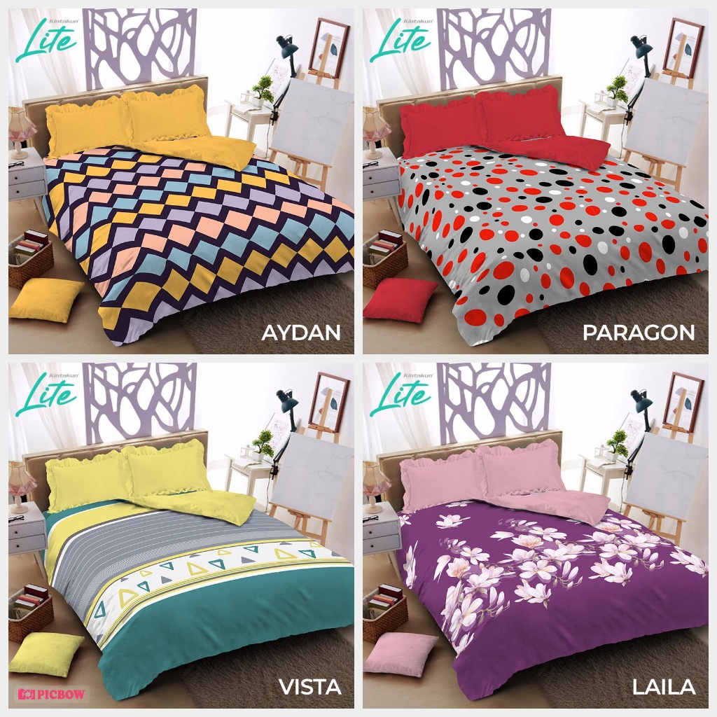 Bedcover Set LITE Kintakun Sprei Rumbai &amp; Sprei Flat