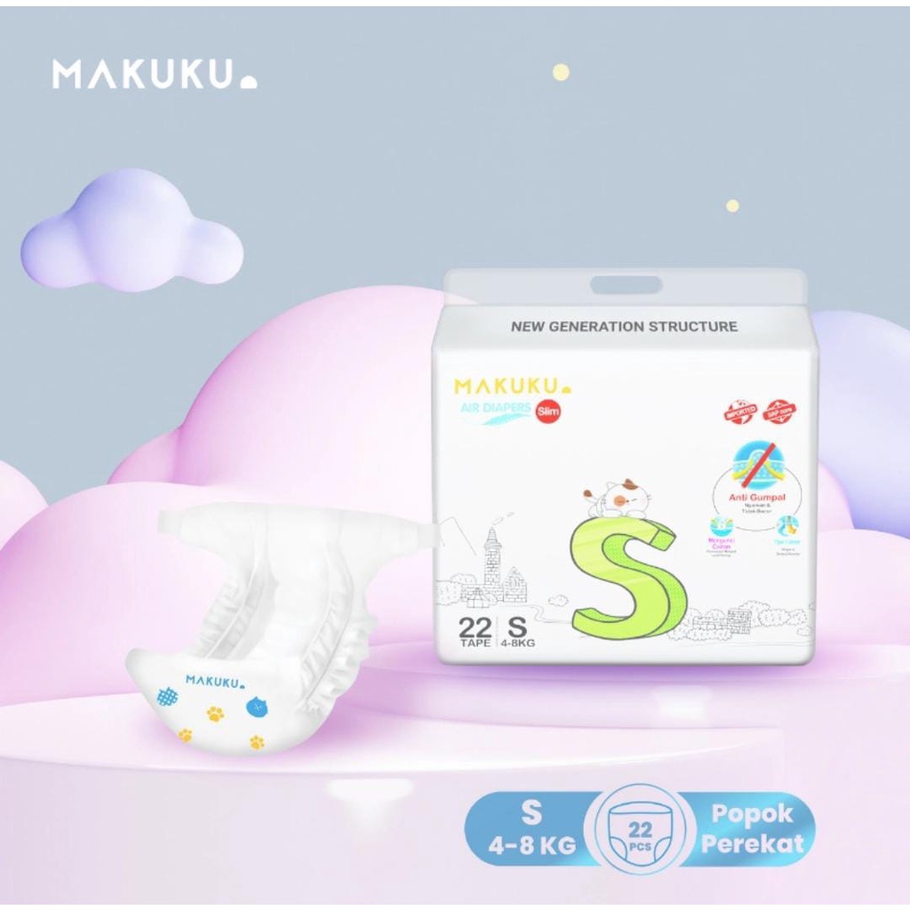 MAKUKU POPOK DIAPERS | COMFORT S M L XL  | SLIM S M L XL XXL |