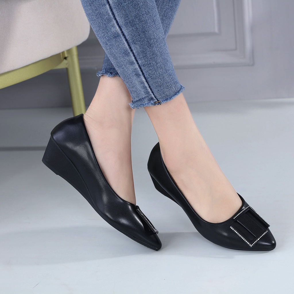 JISO RYONA ZEN-286 Sepatu Wedges Kerja Wanita 4cm Import