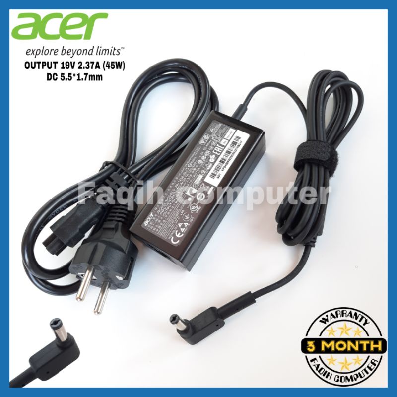 Adaptor Adapter Charger Laptop Acer Aspire 3 A315-41 , A311-31 , A314-31 , A314-32 , A315-21, A315-32 , A315-33 , A315-41 , A315-51 , A315-53 19V-2.37A 45W DC 5.5*1.7mm