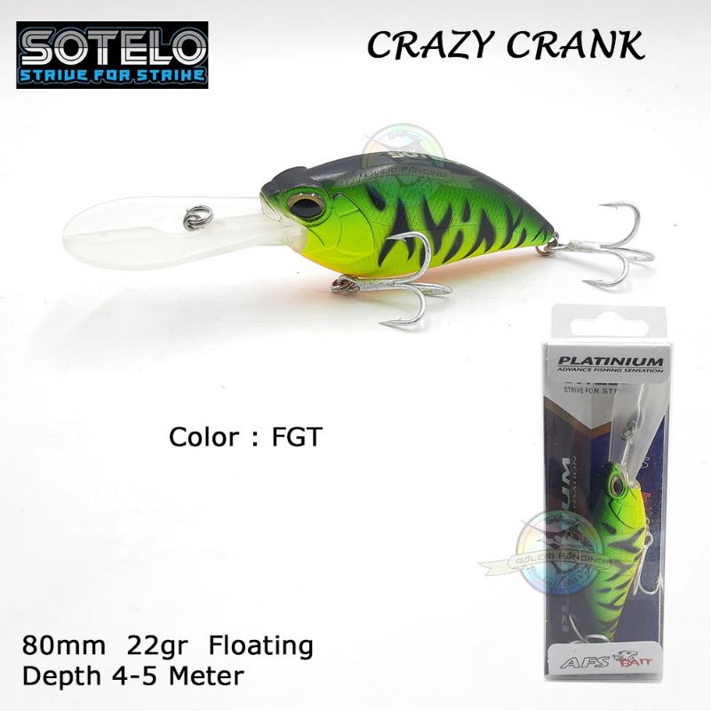 LURE MINNOW PLATINUM CRAZY CRANK M69 80MM 22G