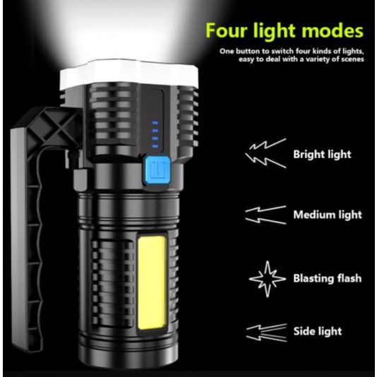 Seven LED Senter High Power LED Flashlight 7 LED USB Charge Portable SE175