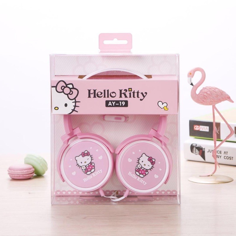 HEADPHONE HELLOKITTY /HEADSET BANDO KARAKTER HELLOKITTY AY-19