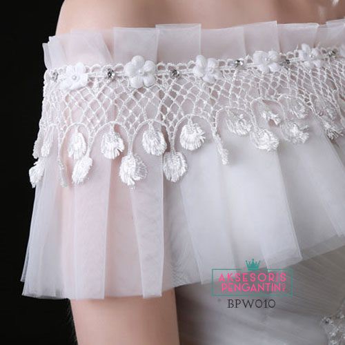 [READY STOCK] BOLERO PENGANRTIN AKSESORIS WEDDING LACE BROKAT PUTIH BPW010