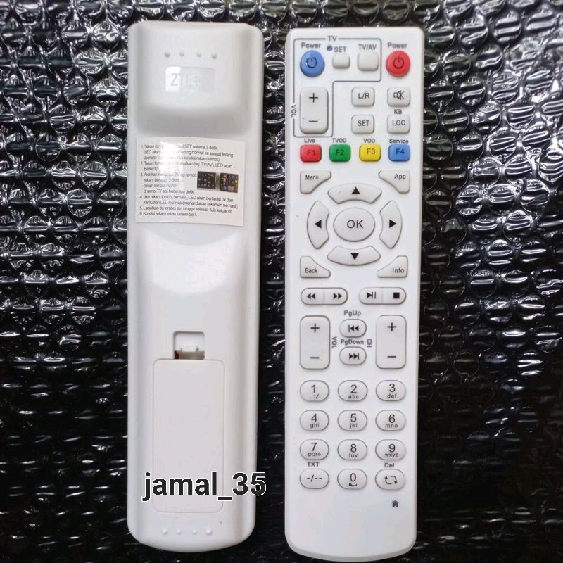 REMOTE REMOT RECIEVER STB USEE TV INDIHOM speedy tv ZTE ZXV10 B860H JUNDA