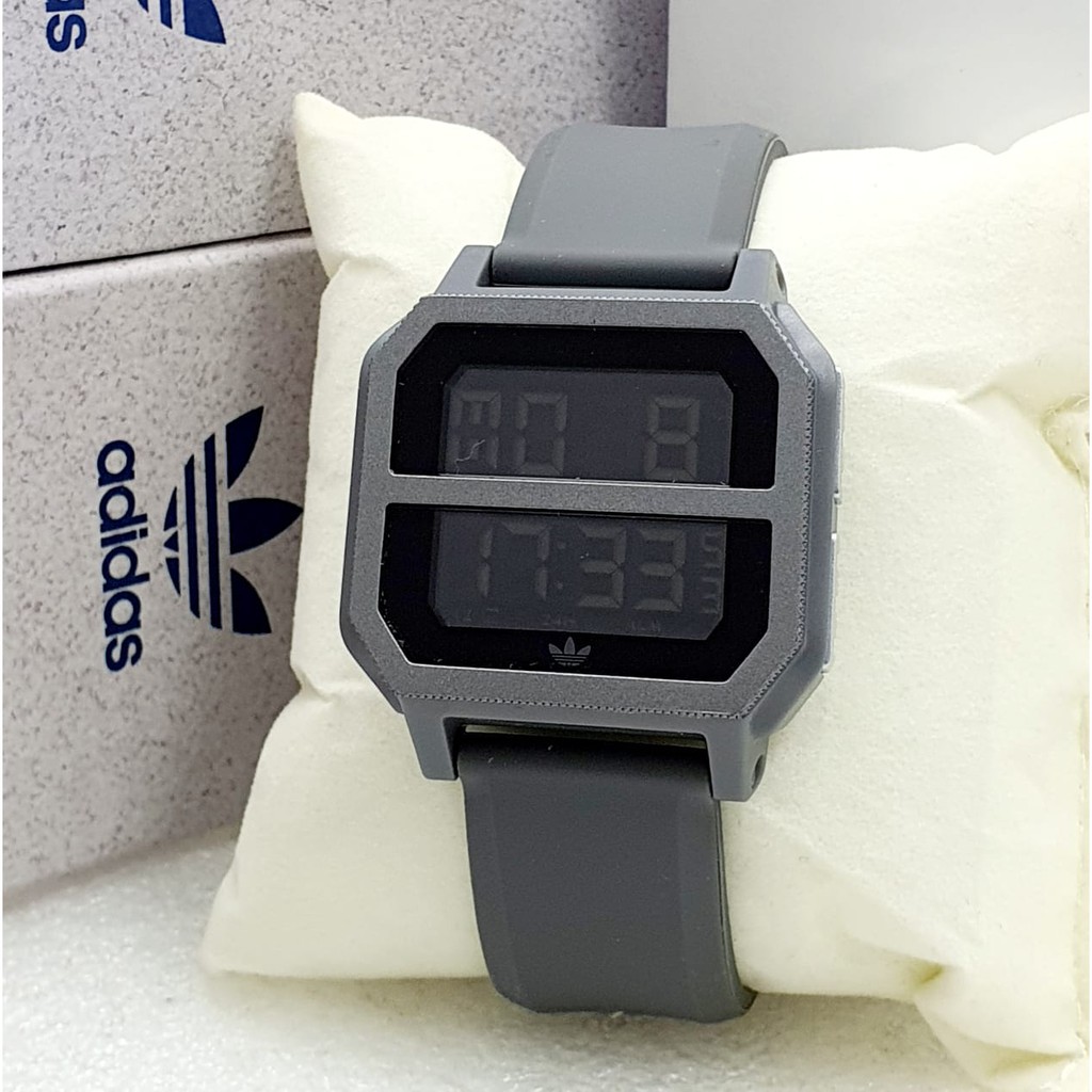 ( Bisa Cod ) Jam Tangan Pria / Wanita Adidas A2707C Digital Tali Rubber Free Box Original & Baterai