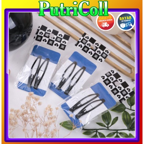 Jepitan TIKTOK ISI 2 BIRU/ Jepit Rambut Anak / Jepit Korea / Jepit Rambut Polos