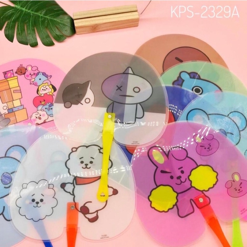 kipas tangkai jumbo besar bt21 kipas bts kpop bt21 army chimmy tata cooky van shooky rj mang koya