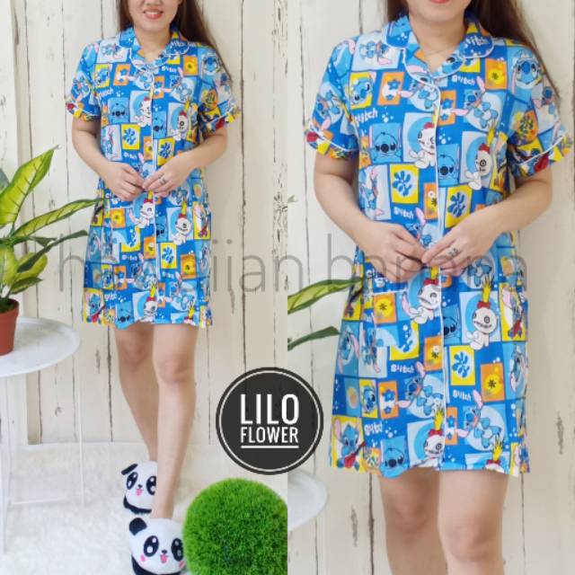 PIYAMA DEWASA DASTER LILO / LD 106CM FIT TO XL / KATUN JEPANG PREMIUM