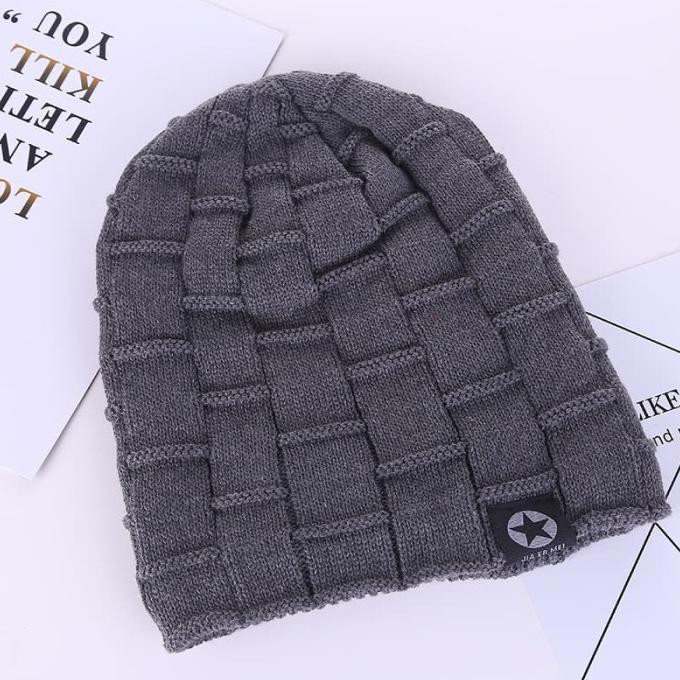 Topi Kupluk Dewasa Rajut Import Pria Keren- Kupluk Dink - Biru