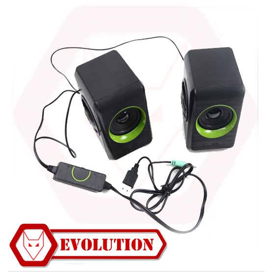 SONIC GEAR Quatro 2 Portable 2.0 Spiker Speaker Audio Subwoofer Murah Komputer Laptop Evolution
