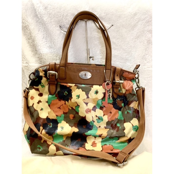 PRELOVED Fossil Keyper shopper Ditsi Flower original