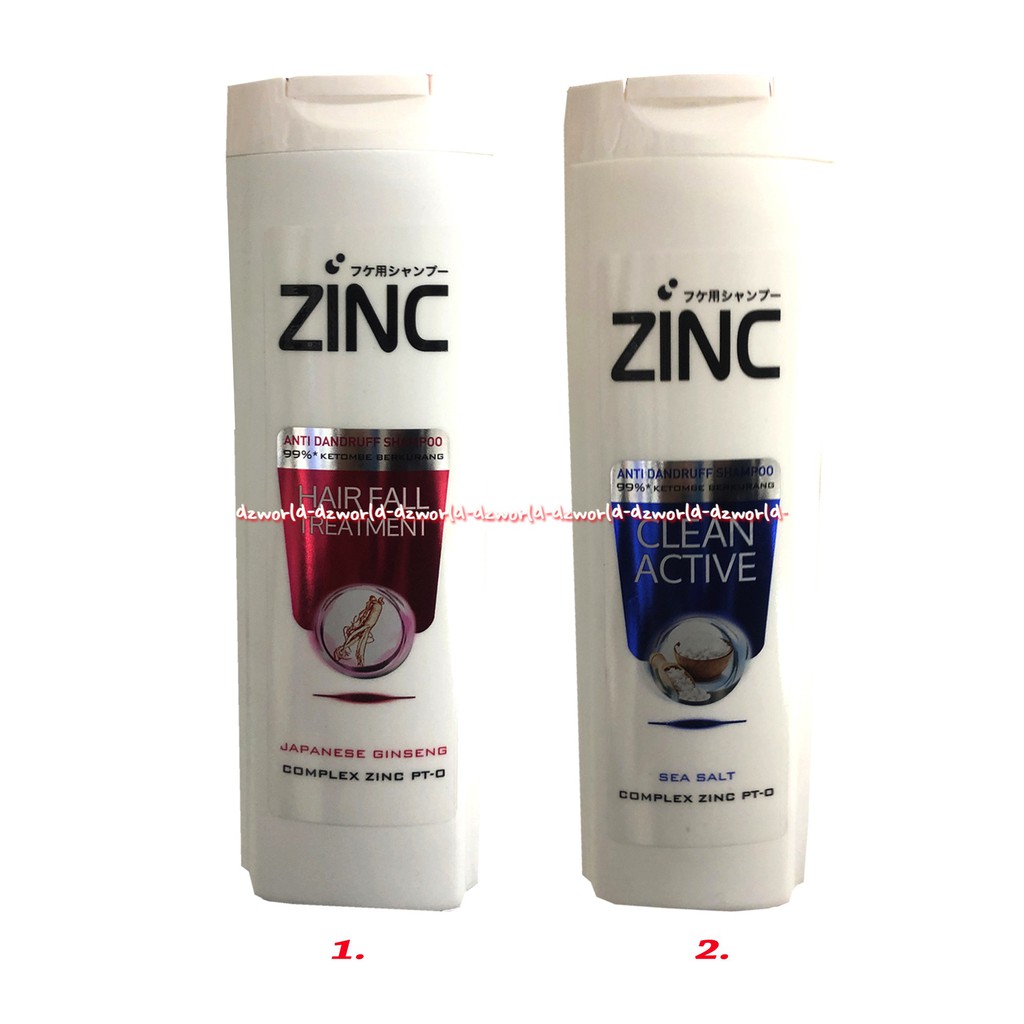 Zinc Anti Dandruff Shampoo 340ml Clean Active Hair Fall Shampoo Untuk Rambut rontok ketombe