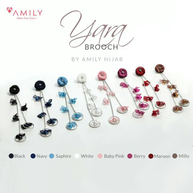 Bros dagu " Yara Brooch ori Amily Hijab"