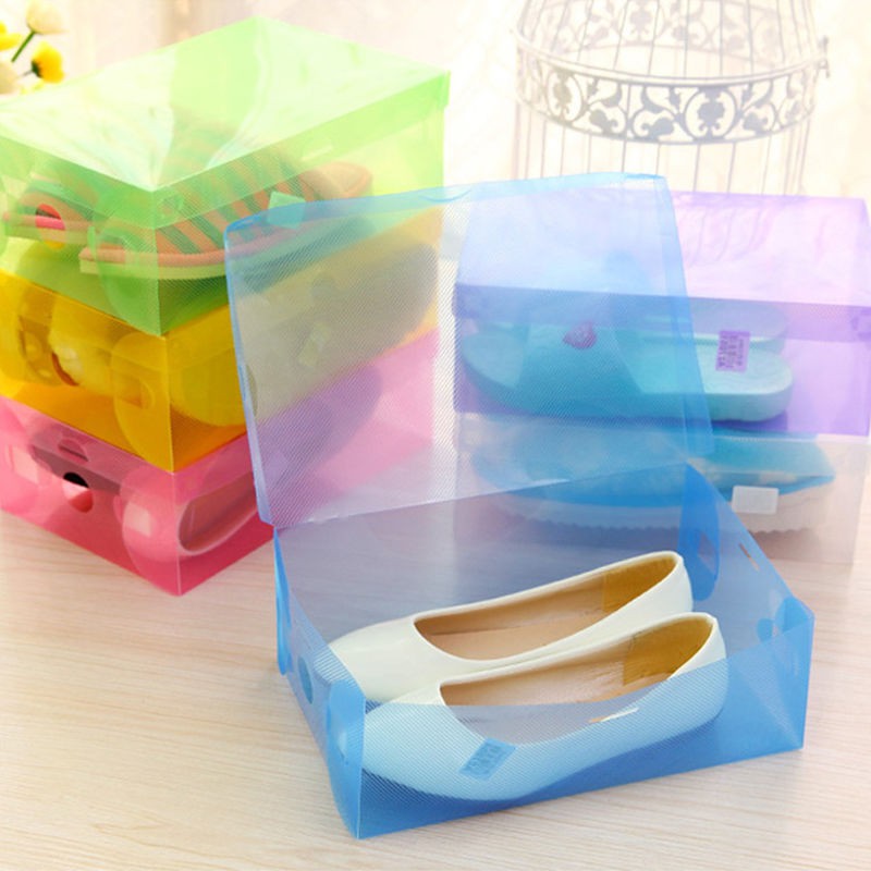 Retaily HL0042 Kotak Sepatu Lipat Transparan Serbaguna Shoes Box Organizer Multifungsi